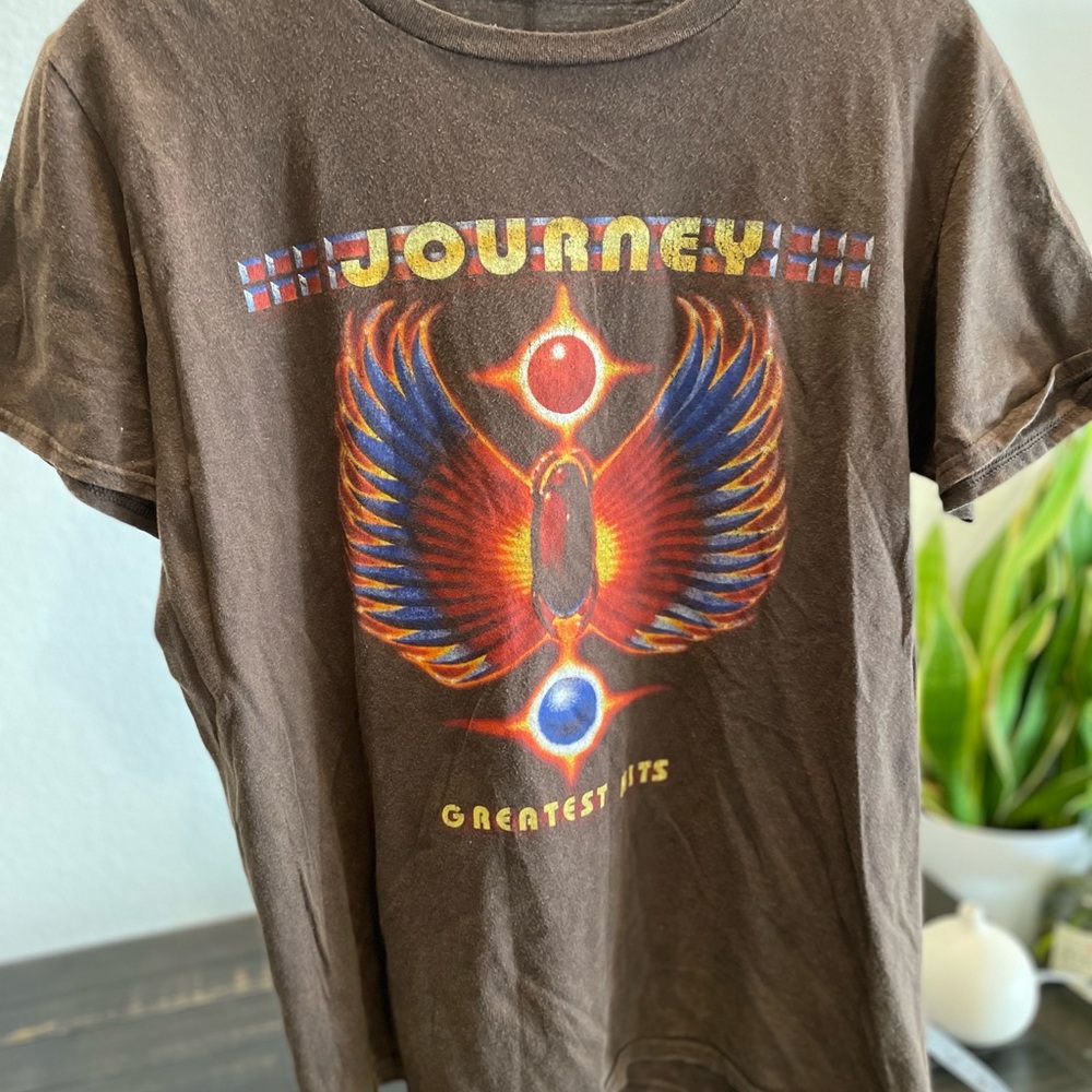 Journey Men’s L tshirt 100% Cotton concert t-shirt brown
